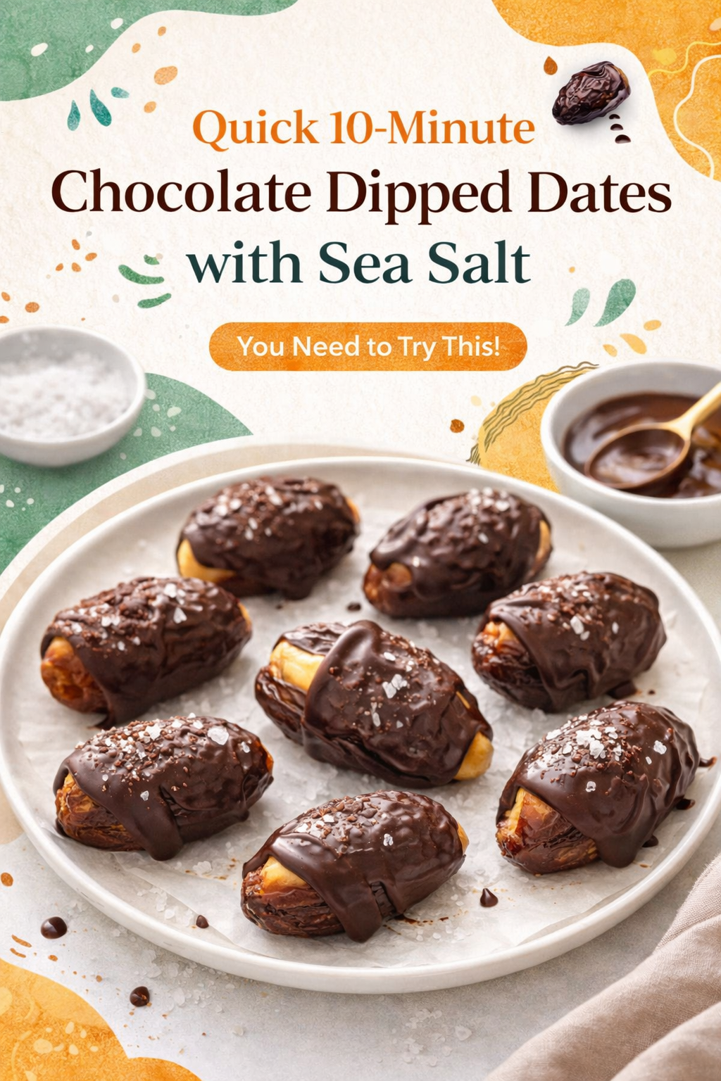 Sea Salt Chocolate Dipped Dates