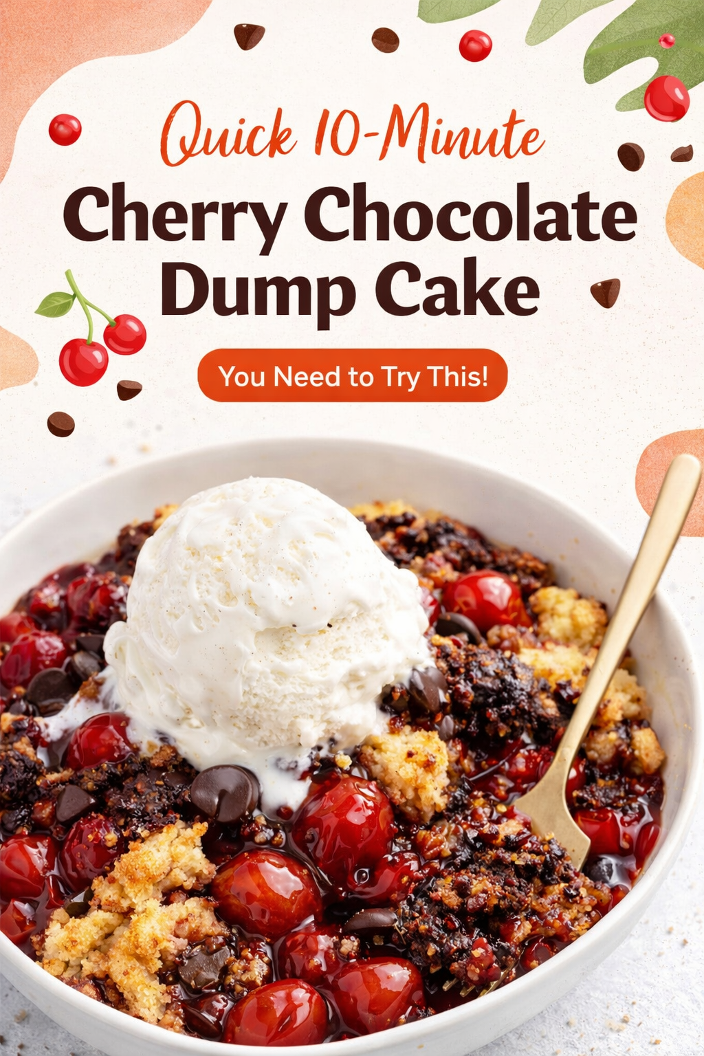 Simple Cherry Chocolate Dump Cake