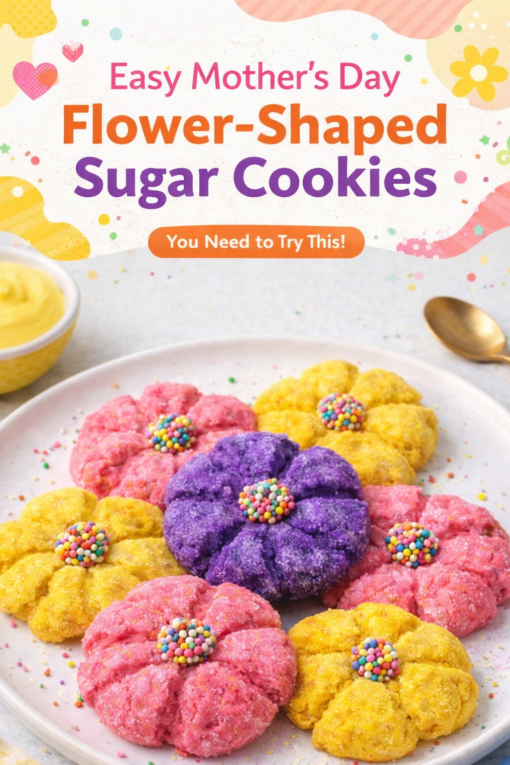 Simple Flower Sugar Cookies for Mothers Day