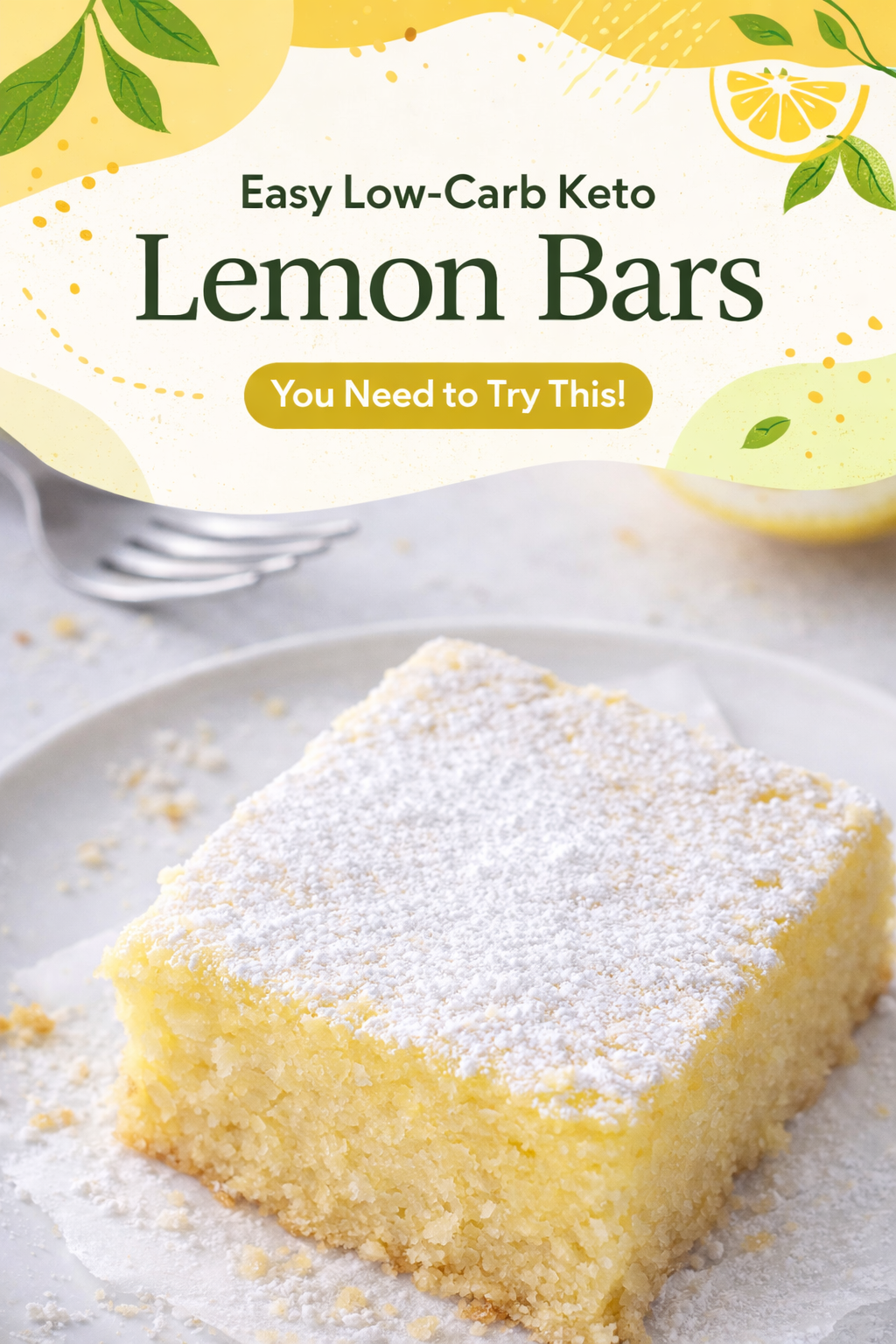 Simple Keto Lemon Bars Recipe