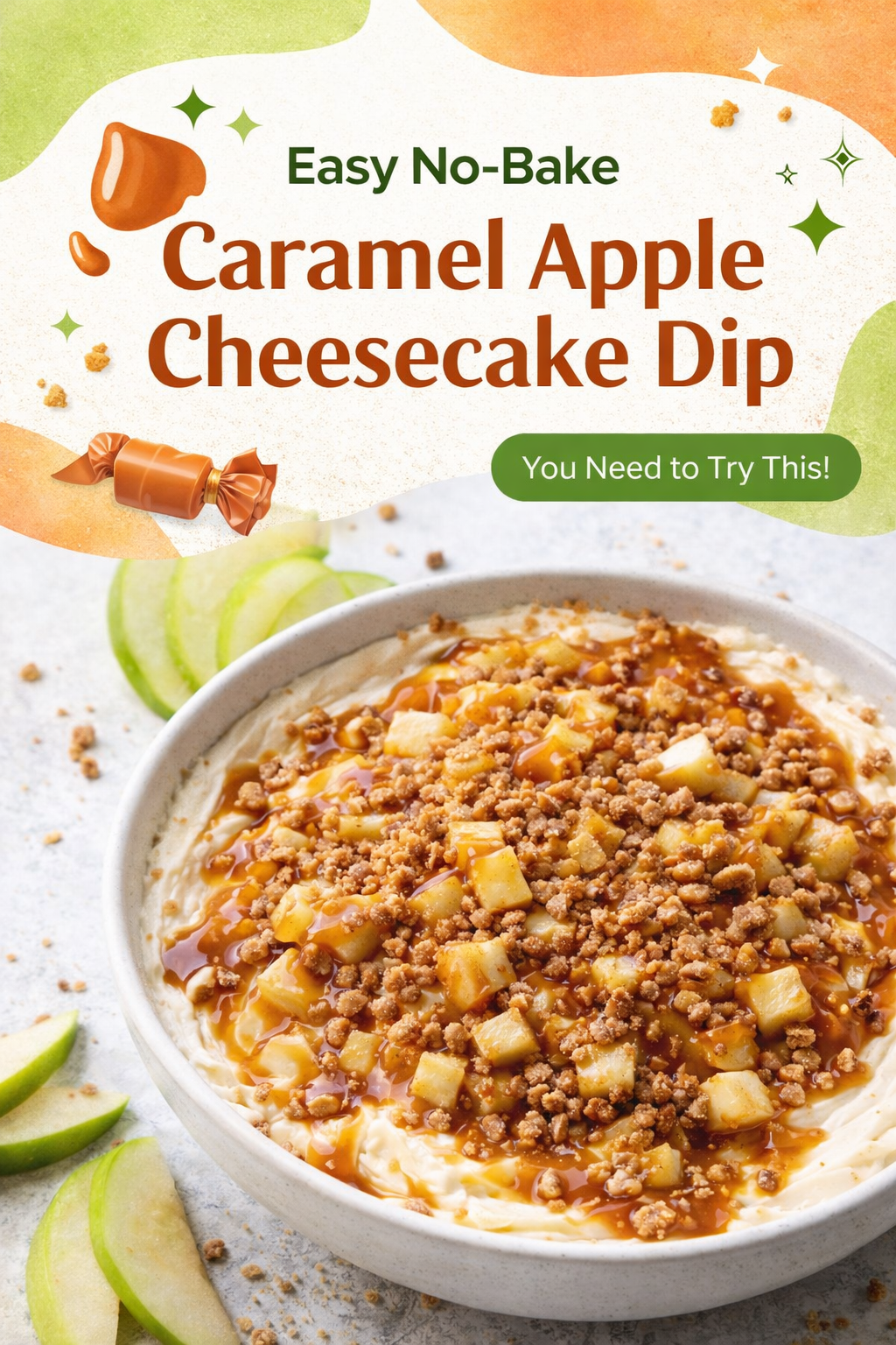 Simple No-Bake Caramel Apple Cheesecake Dip