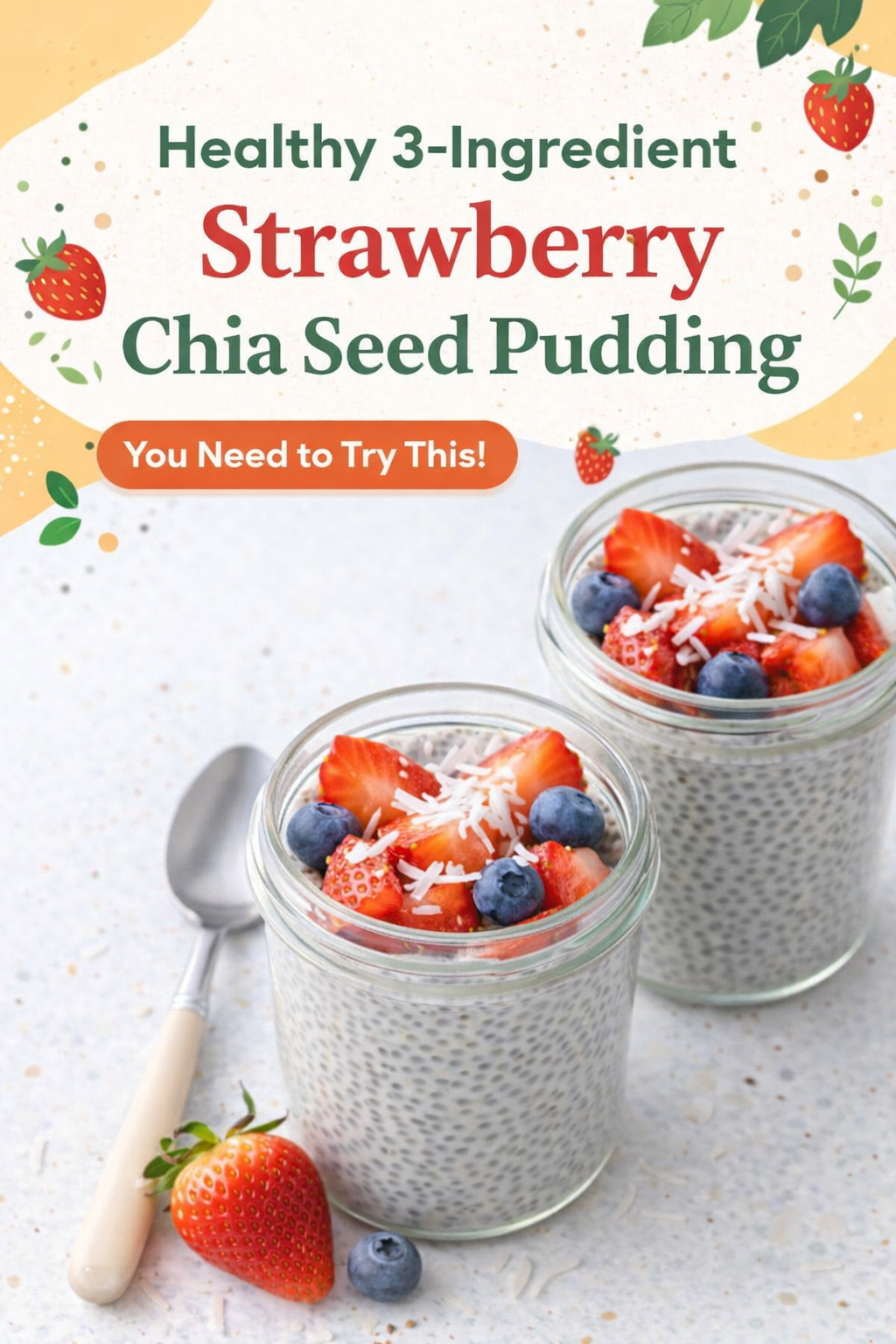 Simple Strawberry Chia Seed Pudding