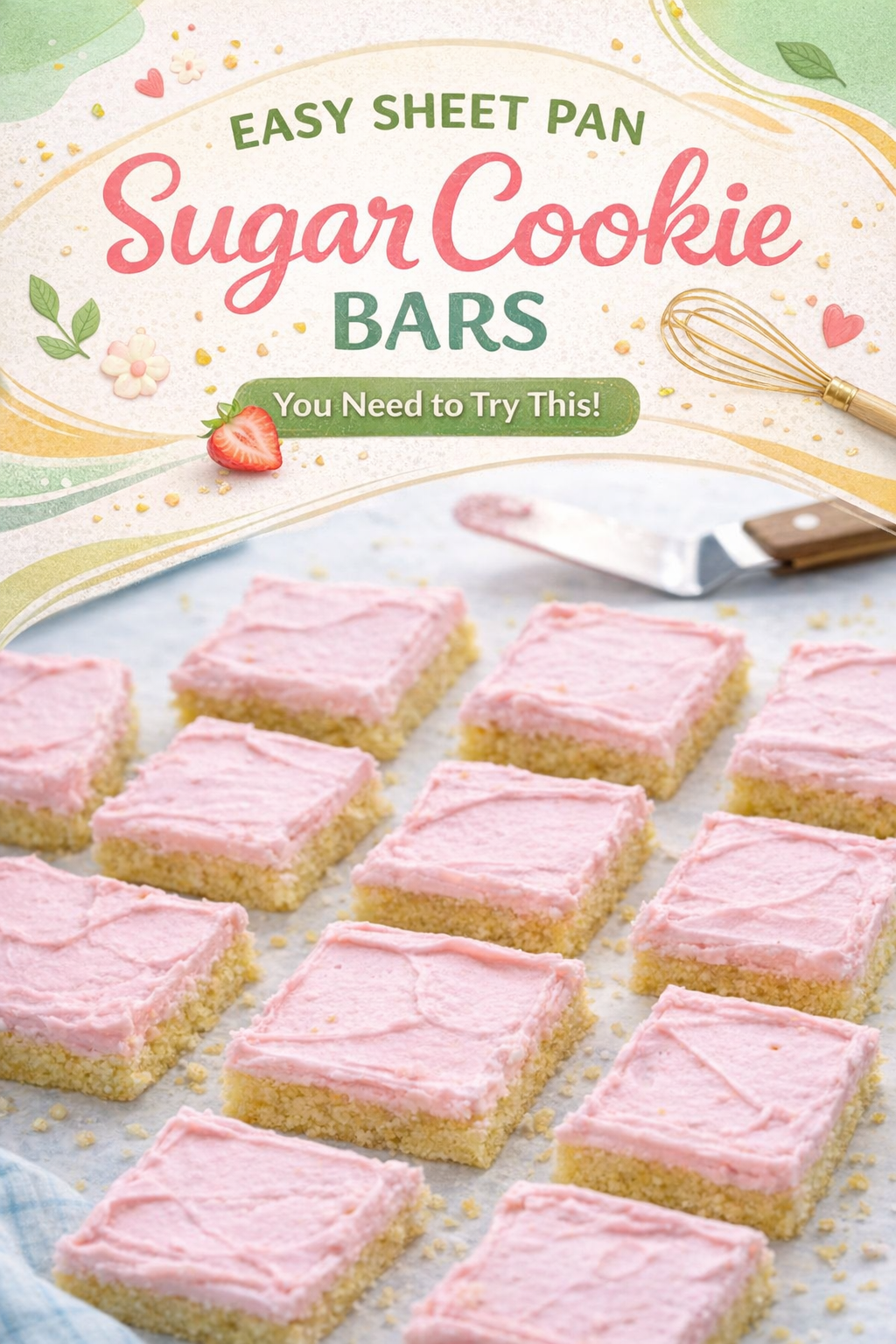 Simple Sugar Cookie Bars on a Sheet Pan