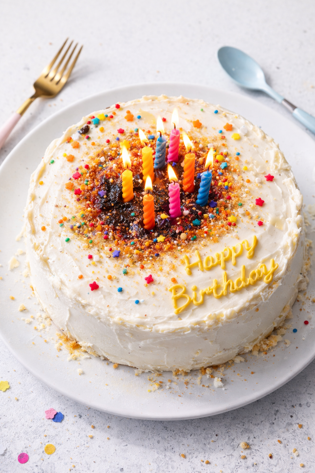Simple Summer Burn Away Birthday Cake
