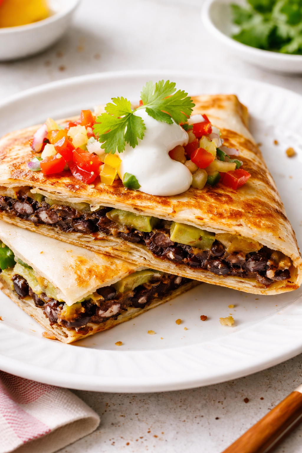 Speedy Avocado Black Bean Quesadillas