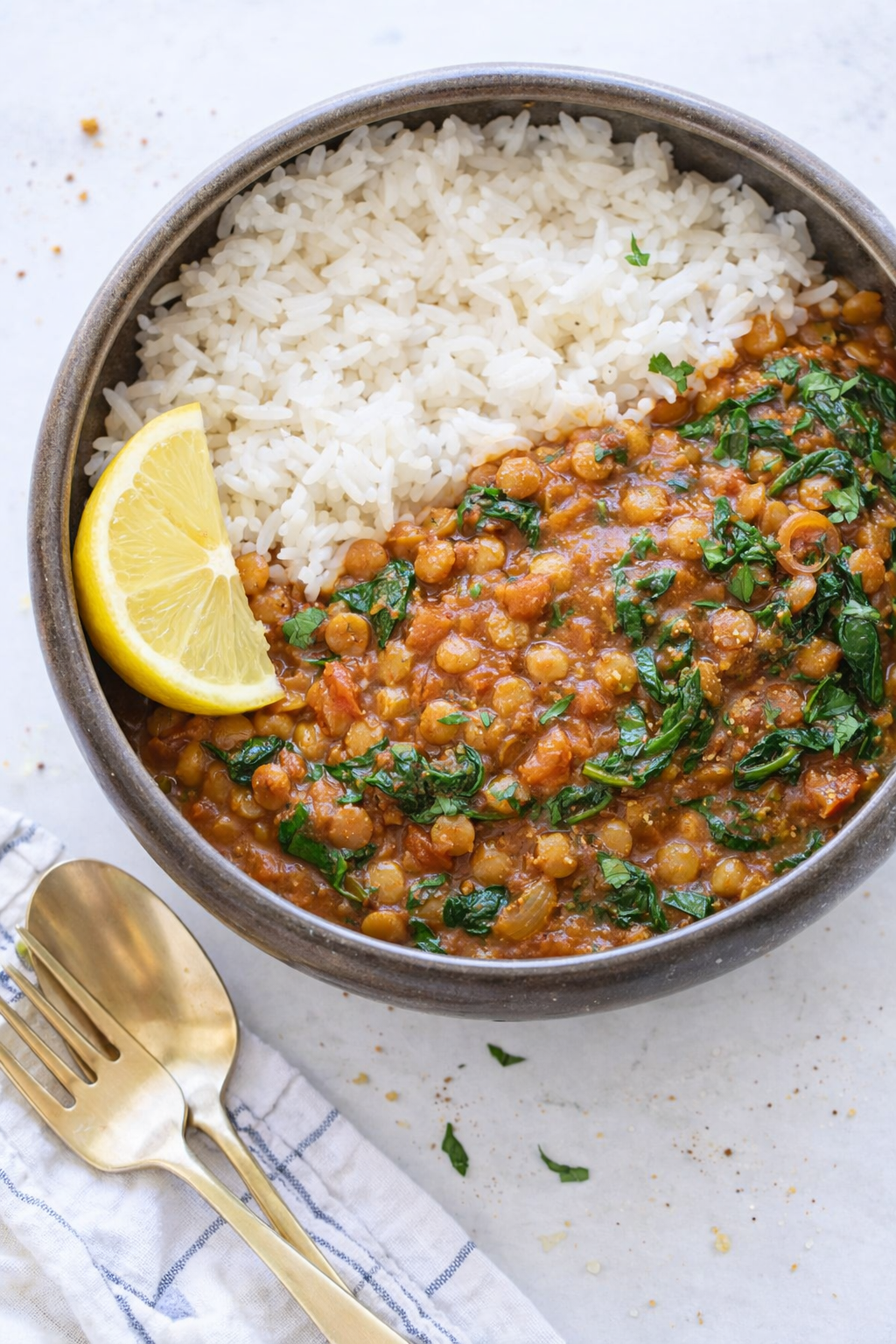Speedy Lentil Spinach Curry Pot