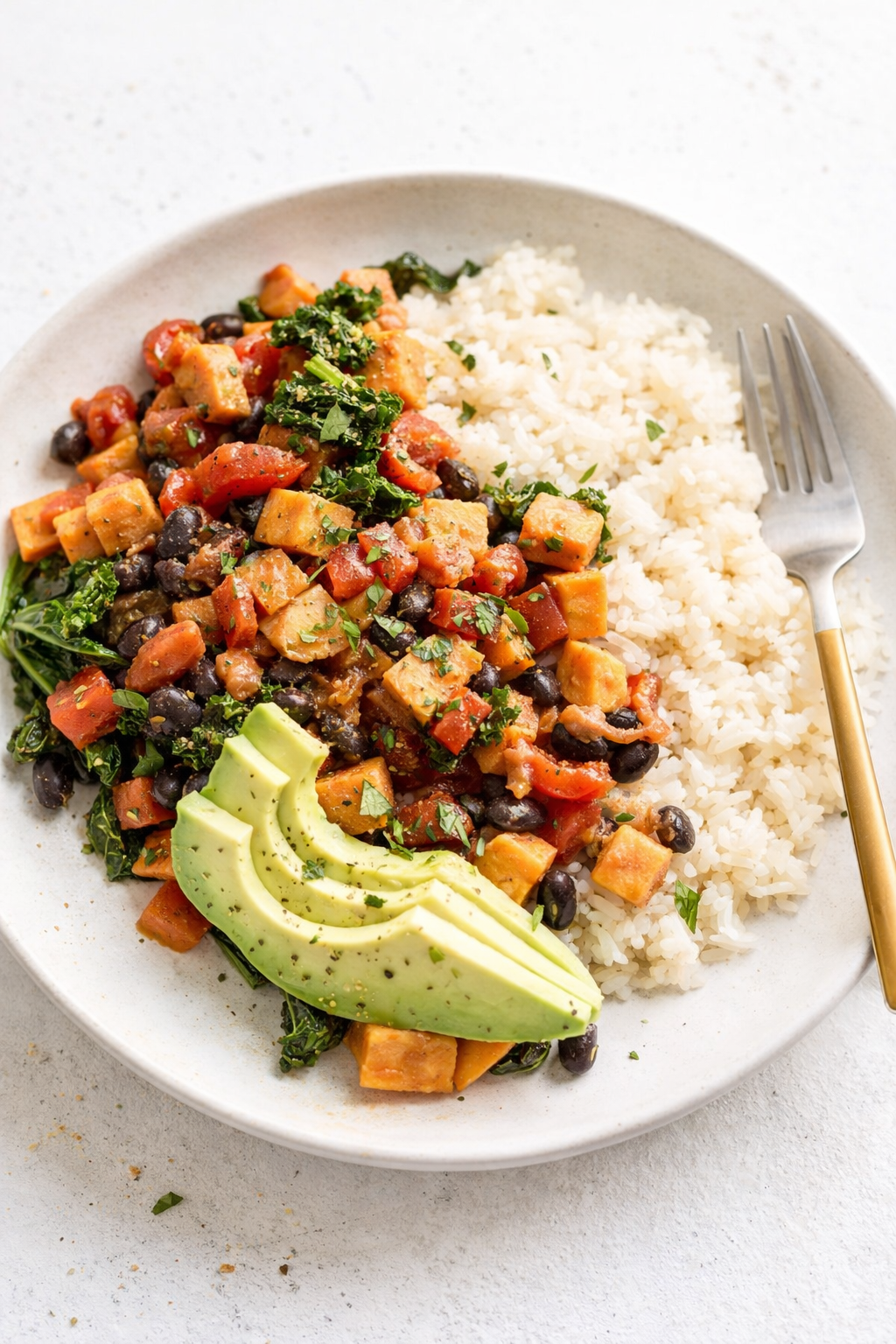 Speedy Sweet Potato Black Bean Skillet