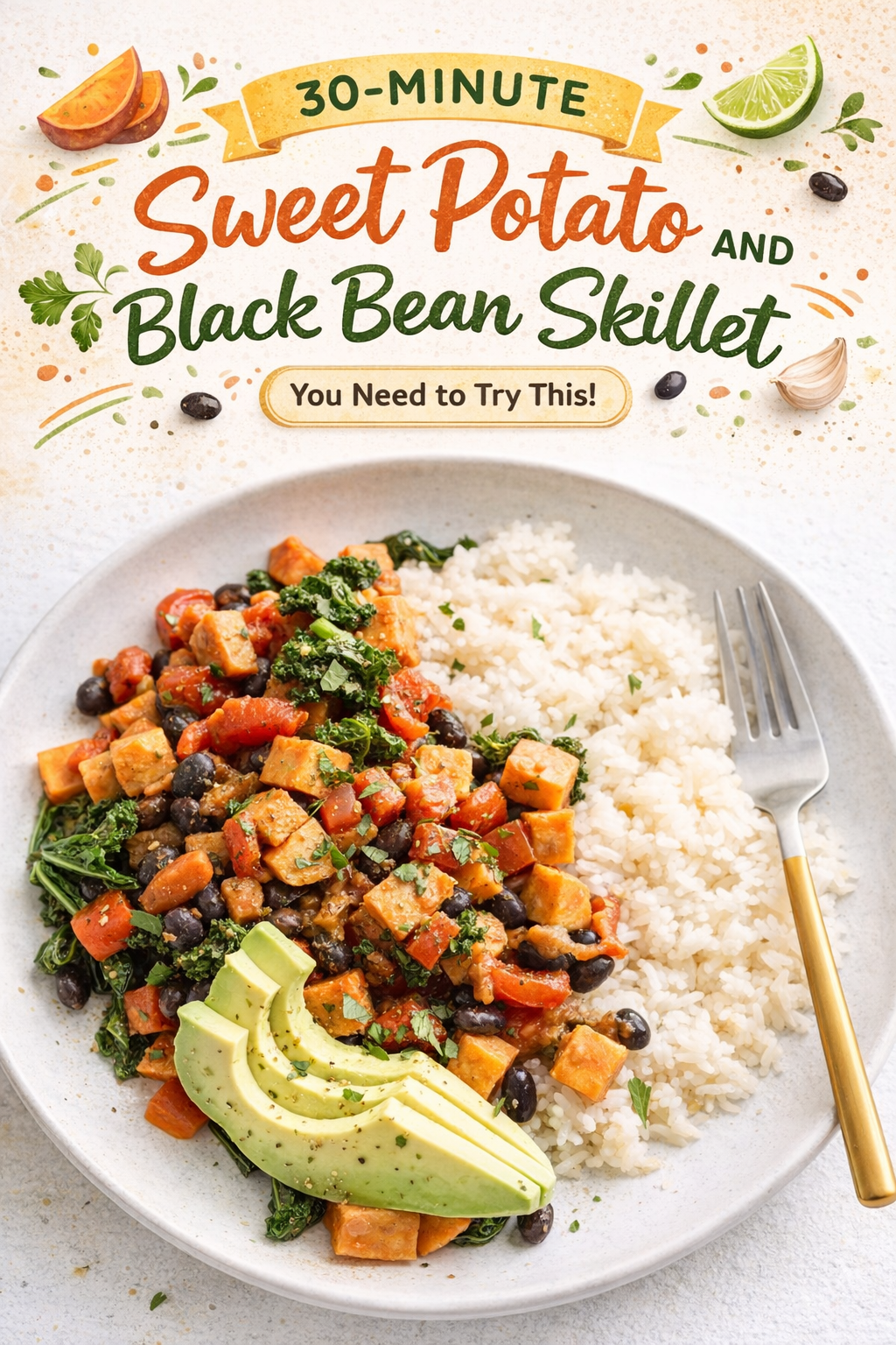 Speedy Sweet Potato Black Bean Skillet