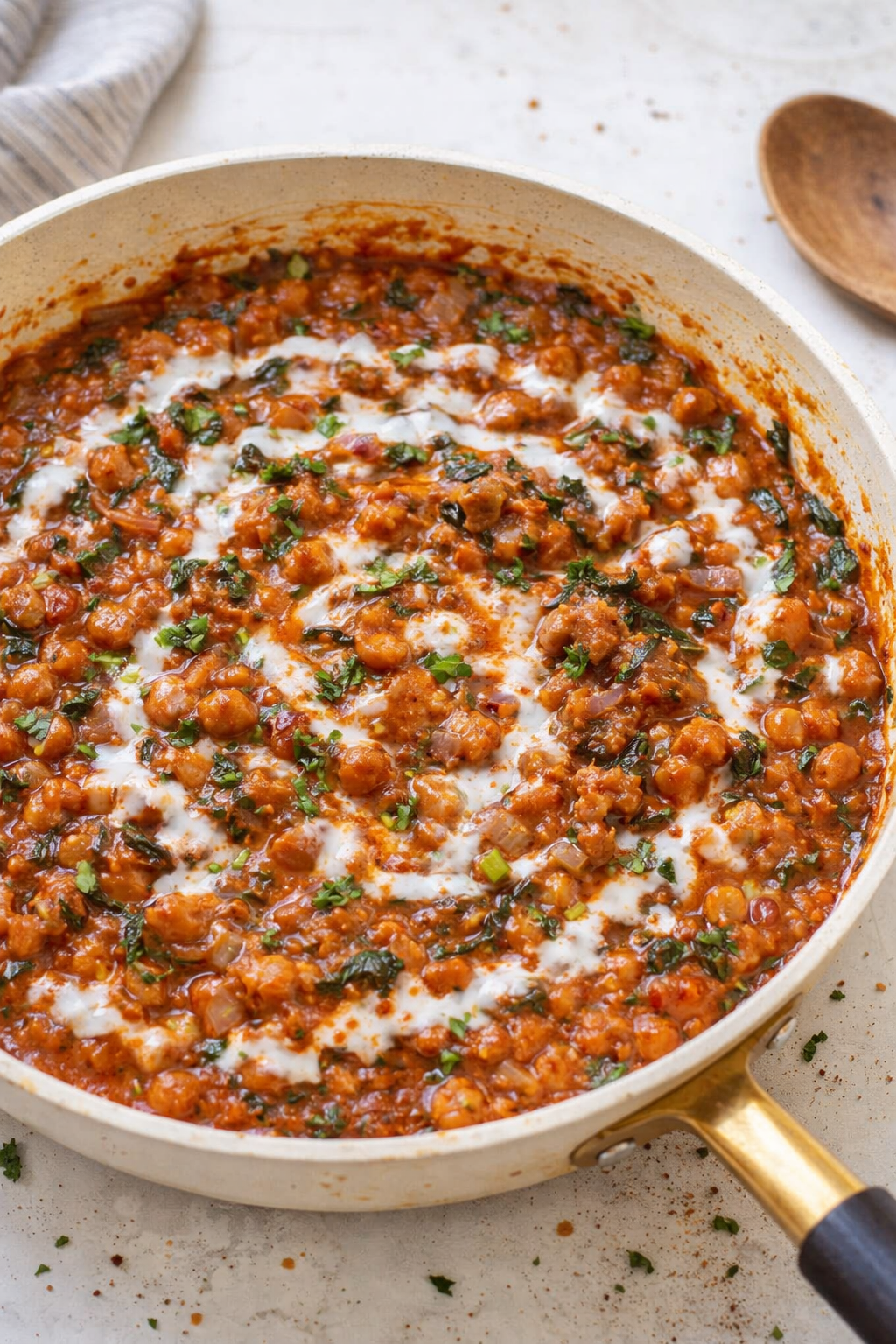 Spiced Harissa Chickpea Skillet