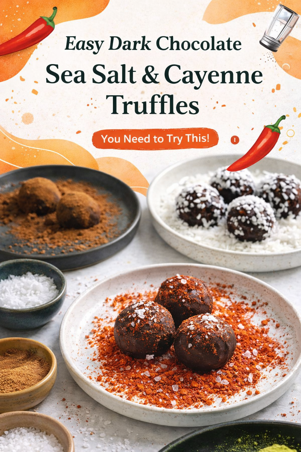 Spicy Dark Chocolate Sea Salt Truffles