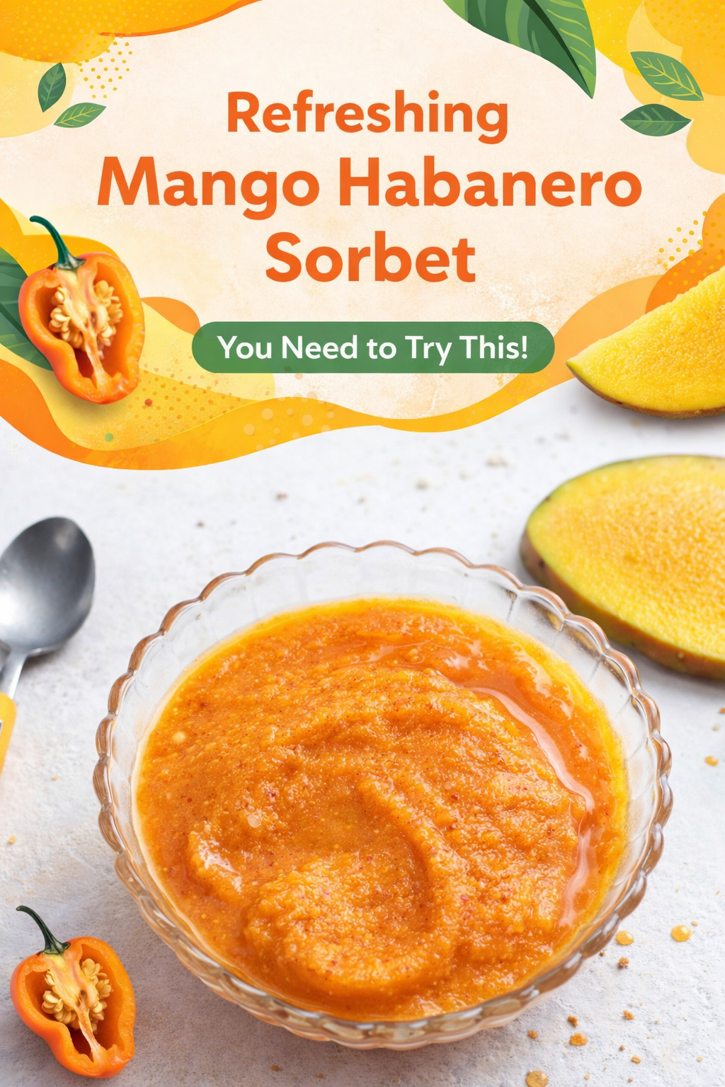 Spicy Mango Habanero Frozen Sorbet