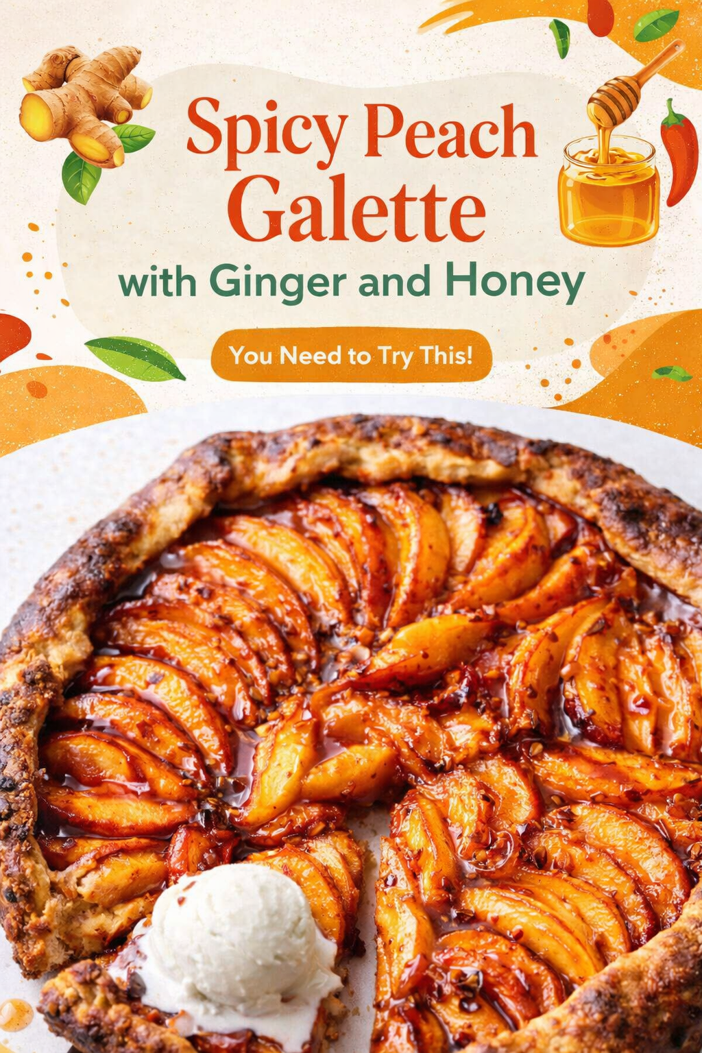 Spicy Peach Ginger Honey Galette
