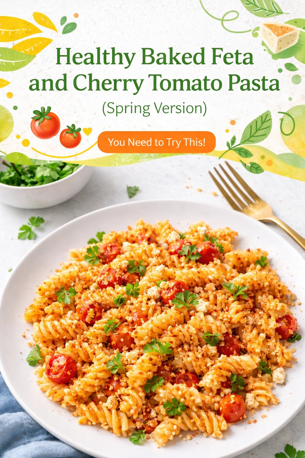 Spring Feta and Tomato Baked Pasta