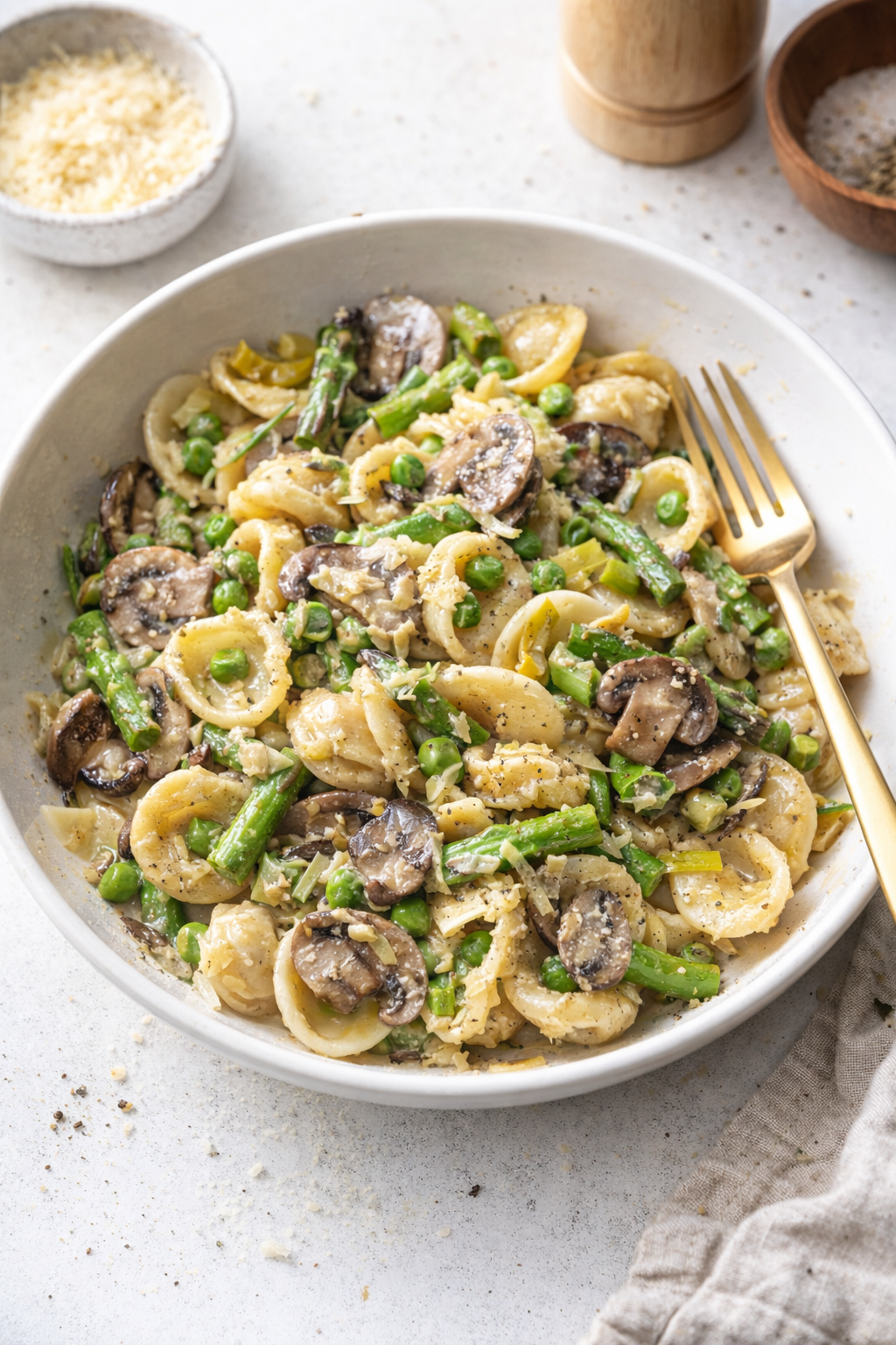 Spring Pasta Primavera with Leeks and Peas