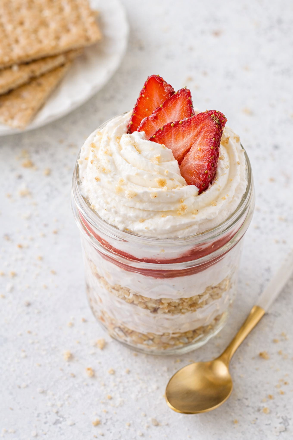 Strawberry Cheesecake Jars No Bake