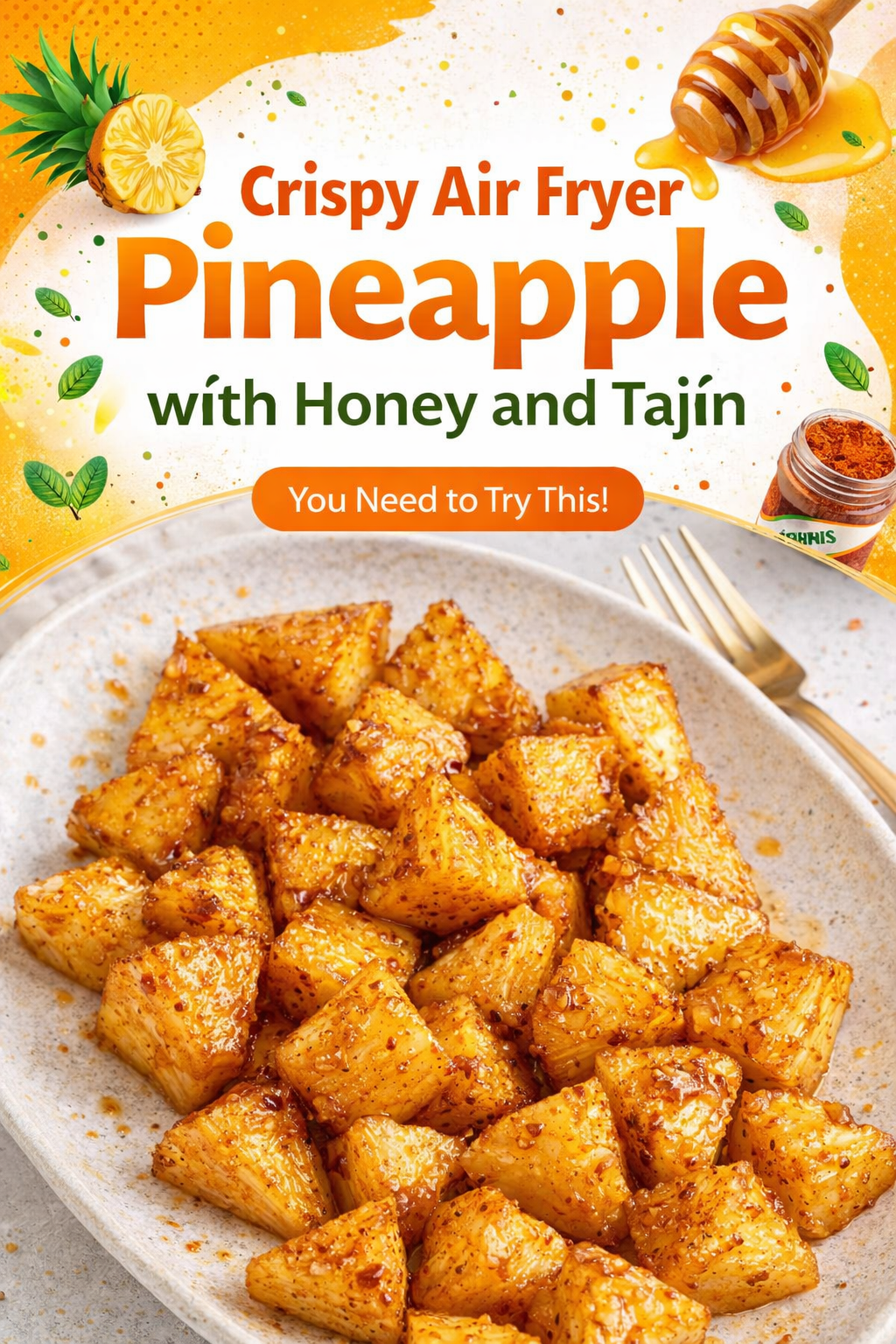 Sweet Air Fryer Pineapple with Spicy Honey
