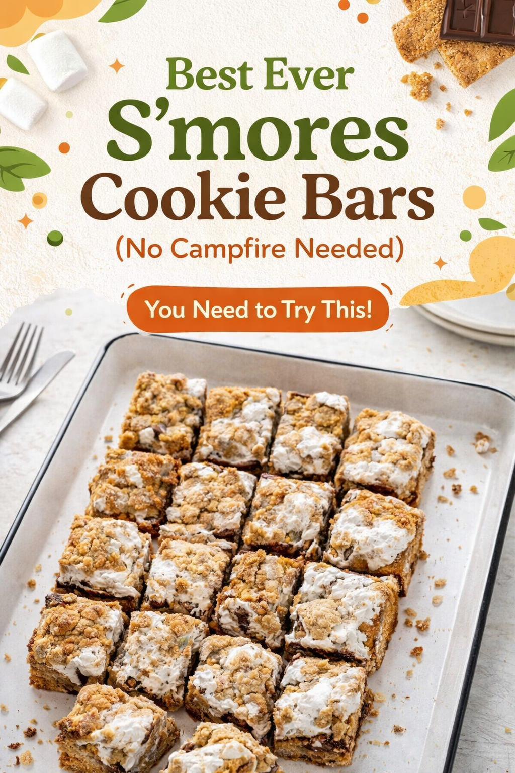 Ultimate No Campfire S'mores Cookie Bars