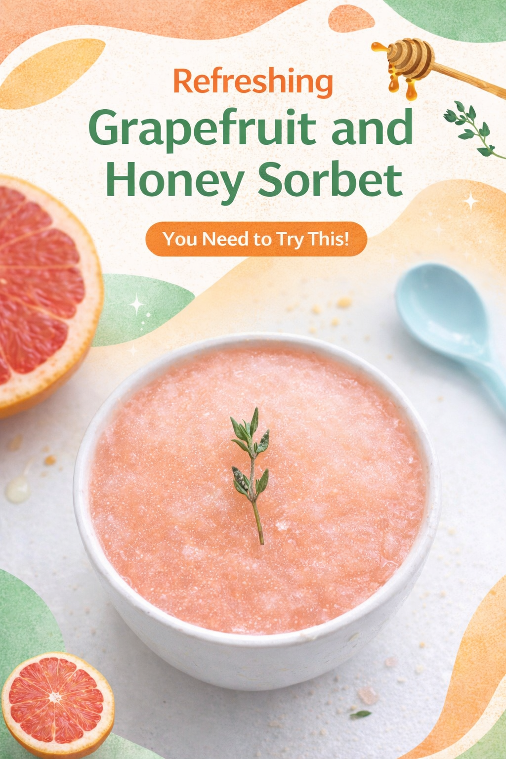 Zesty Grapefruit Honey Frozen Sorbet
