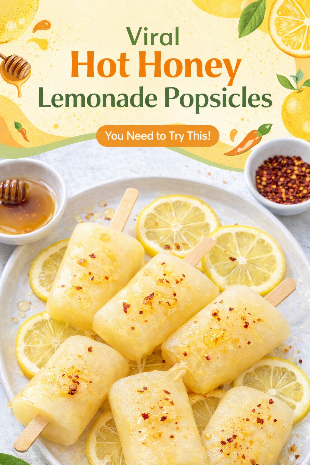 Zesty Honey Lemonade Freezer Pops
