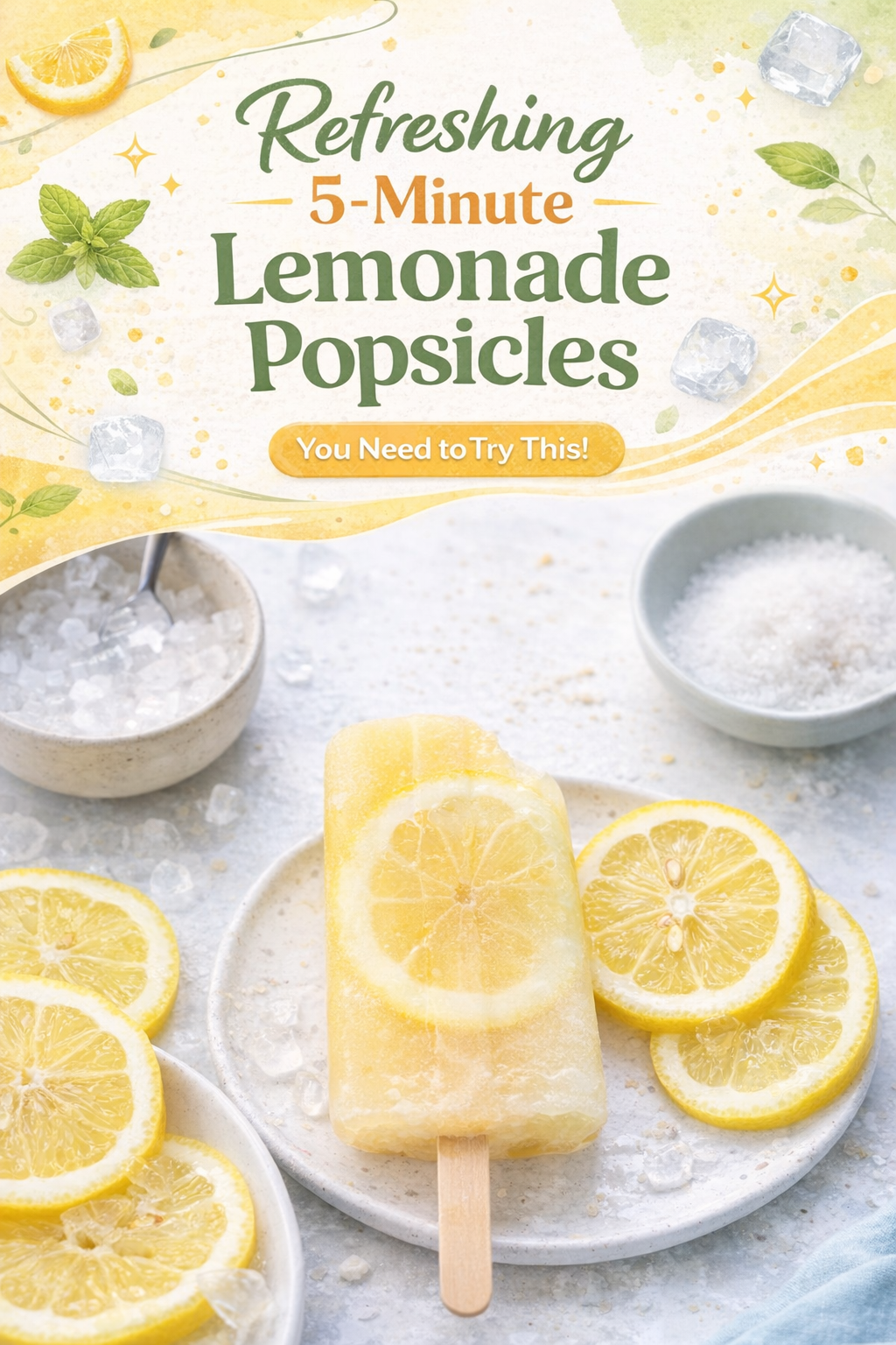 Zesty Lemon Ice Pops
