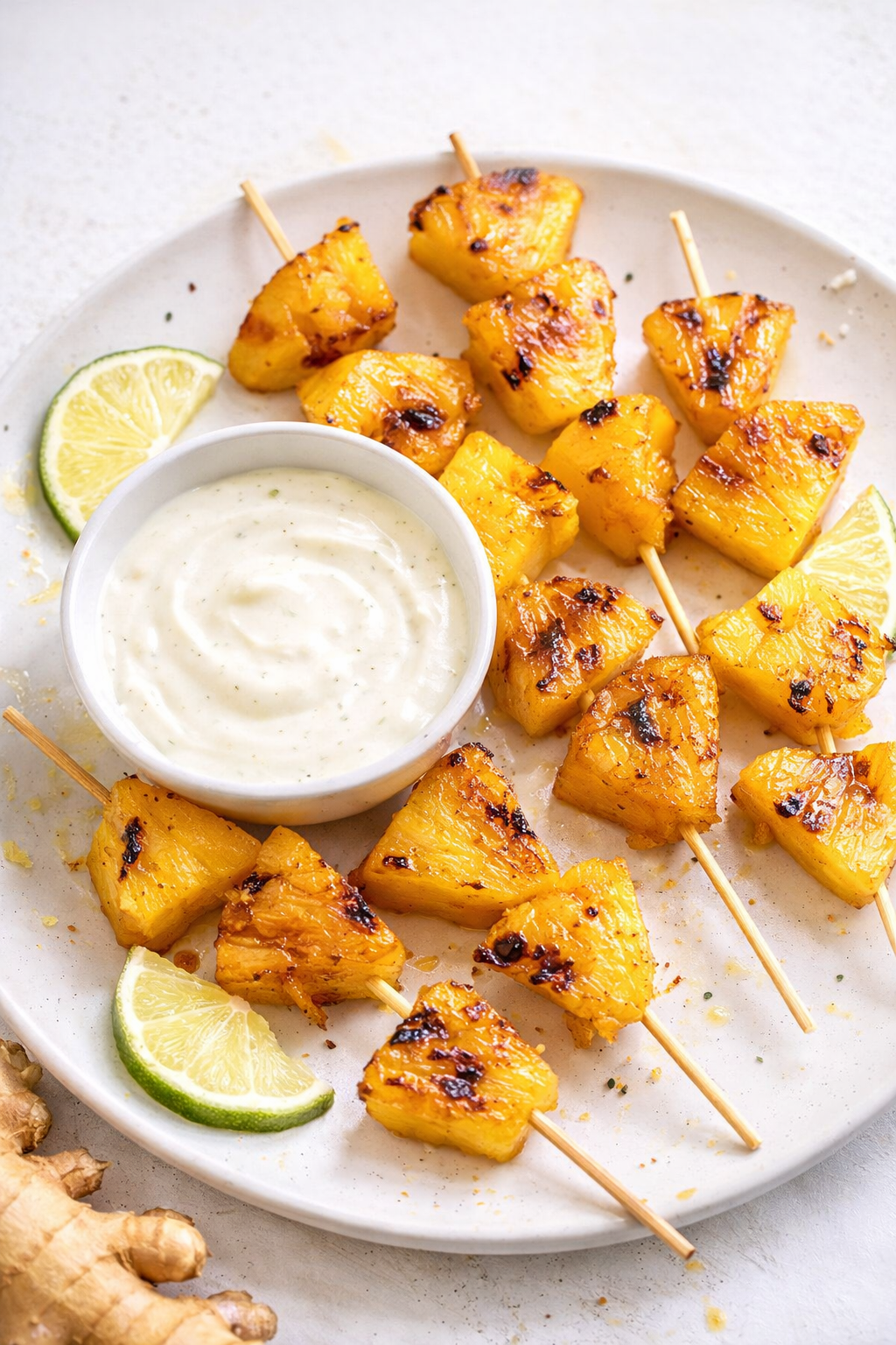 Zesty Pineapple Ginger Lime Skewers