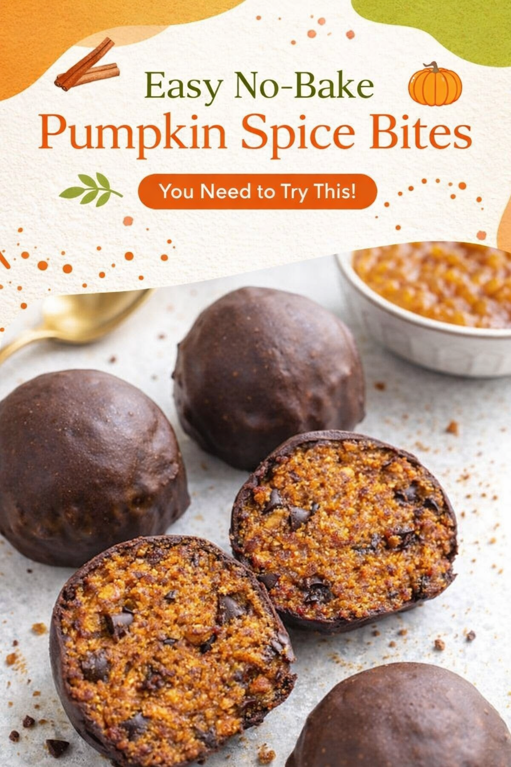 3-Ingredient No-Bake Pumpkin Spice Bites
