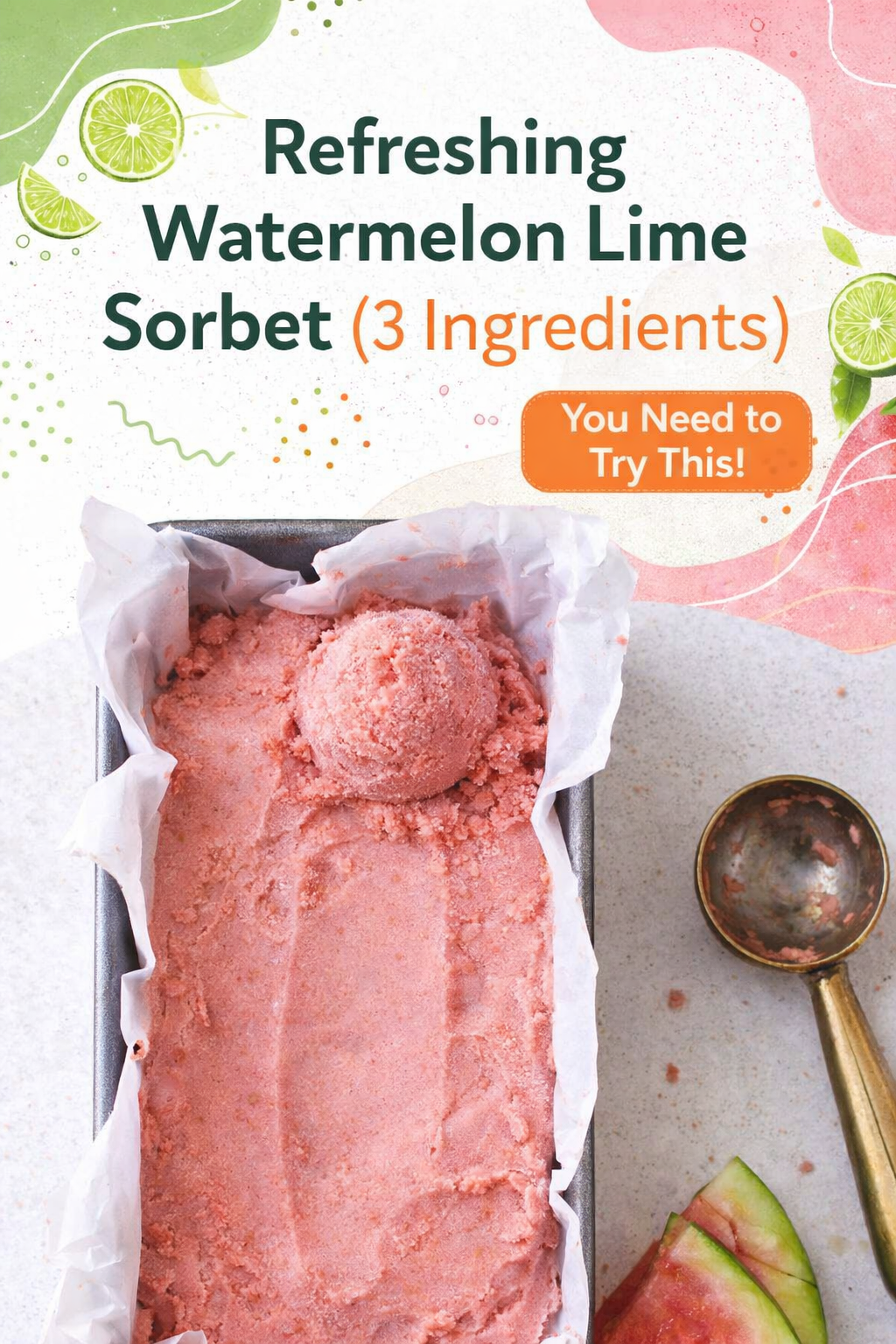 3 Ingredient Watermelon Lime Frozen Dessert