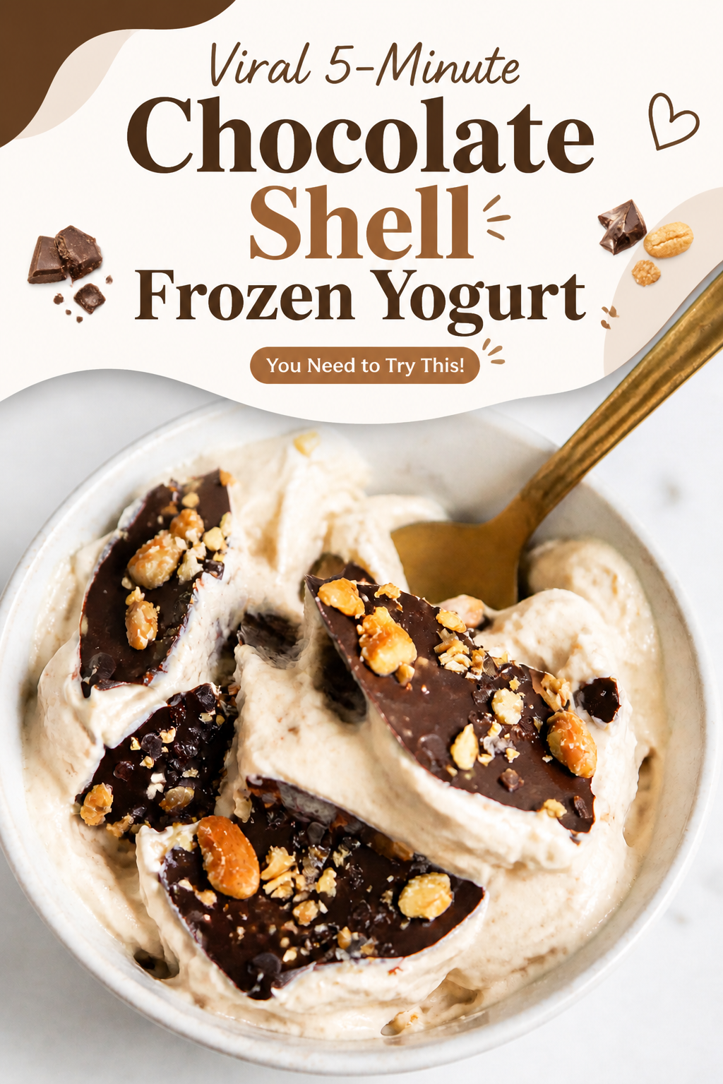 5 Minute Frozen Yogurt with Crispy Chocolate Shell