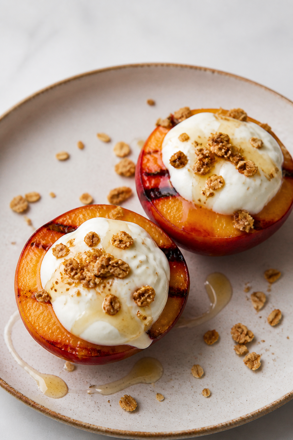Baked Nectarines with Creamy Greek Yogurt