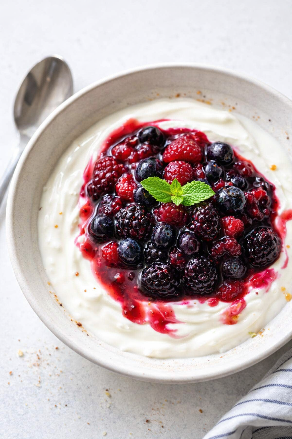 Berry Yogurt Bowl with Mixed Compote