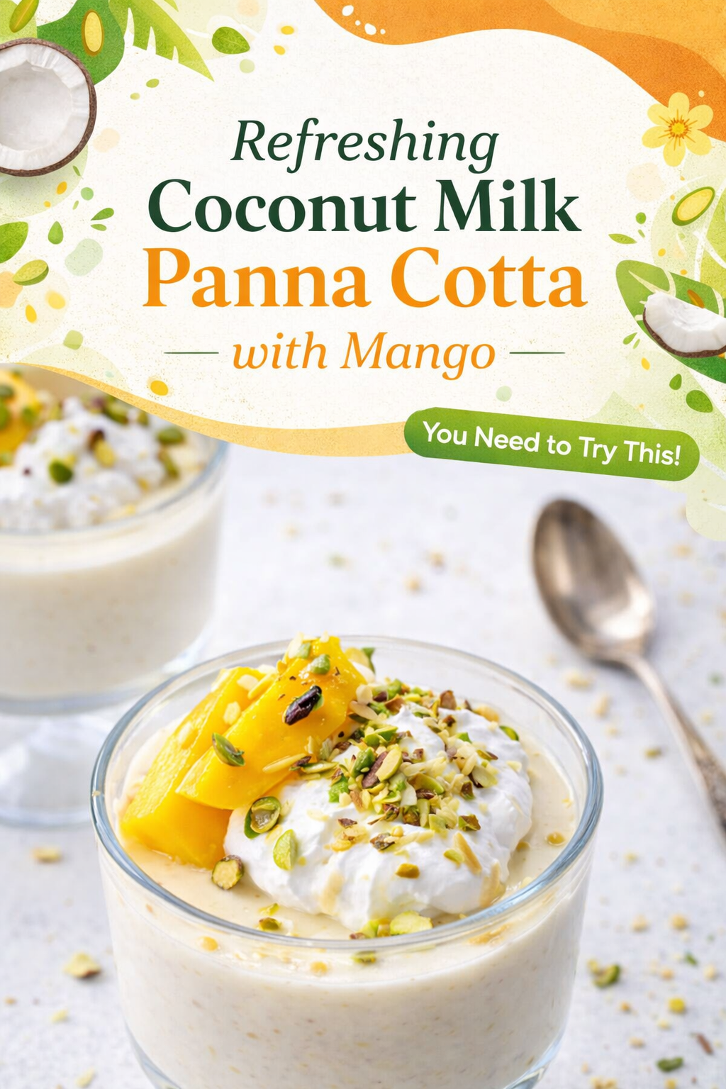 Chilled Coconut Mango Panna Cotta