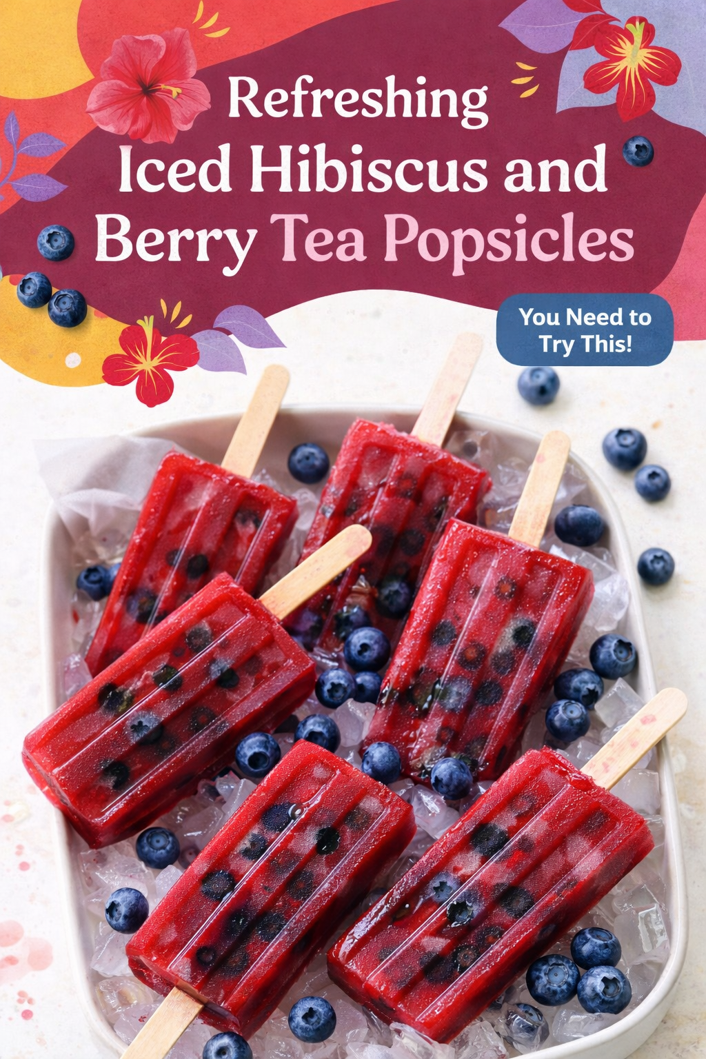 Chilled Hibiscus Berry Tea Popsicles