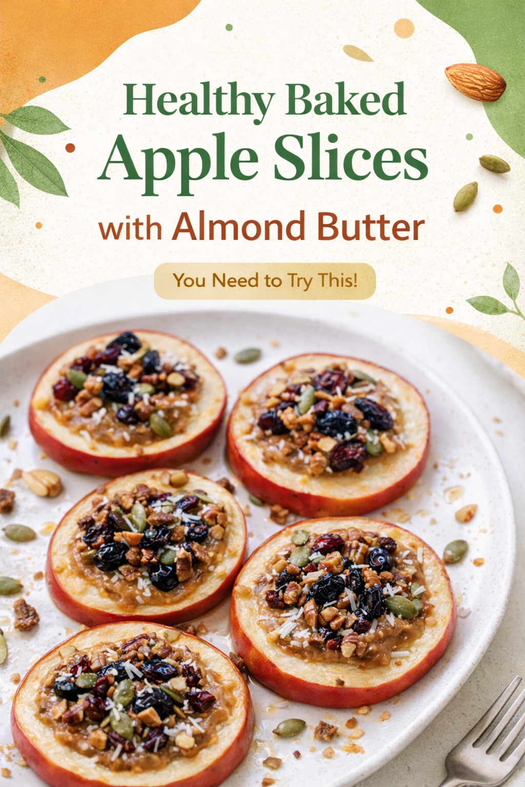 Cinnamon Baked Apple Slices with Almond Butter