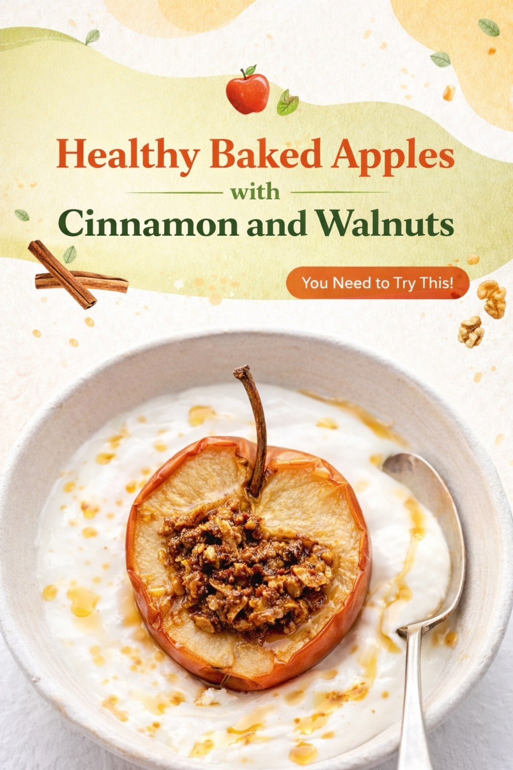 Cinnamon Walnut Baked Apples Recipe