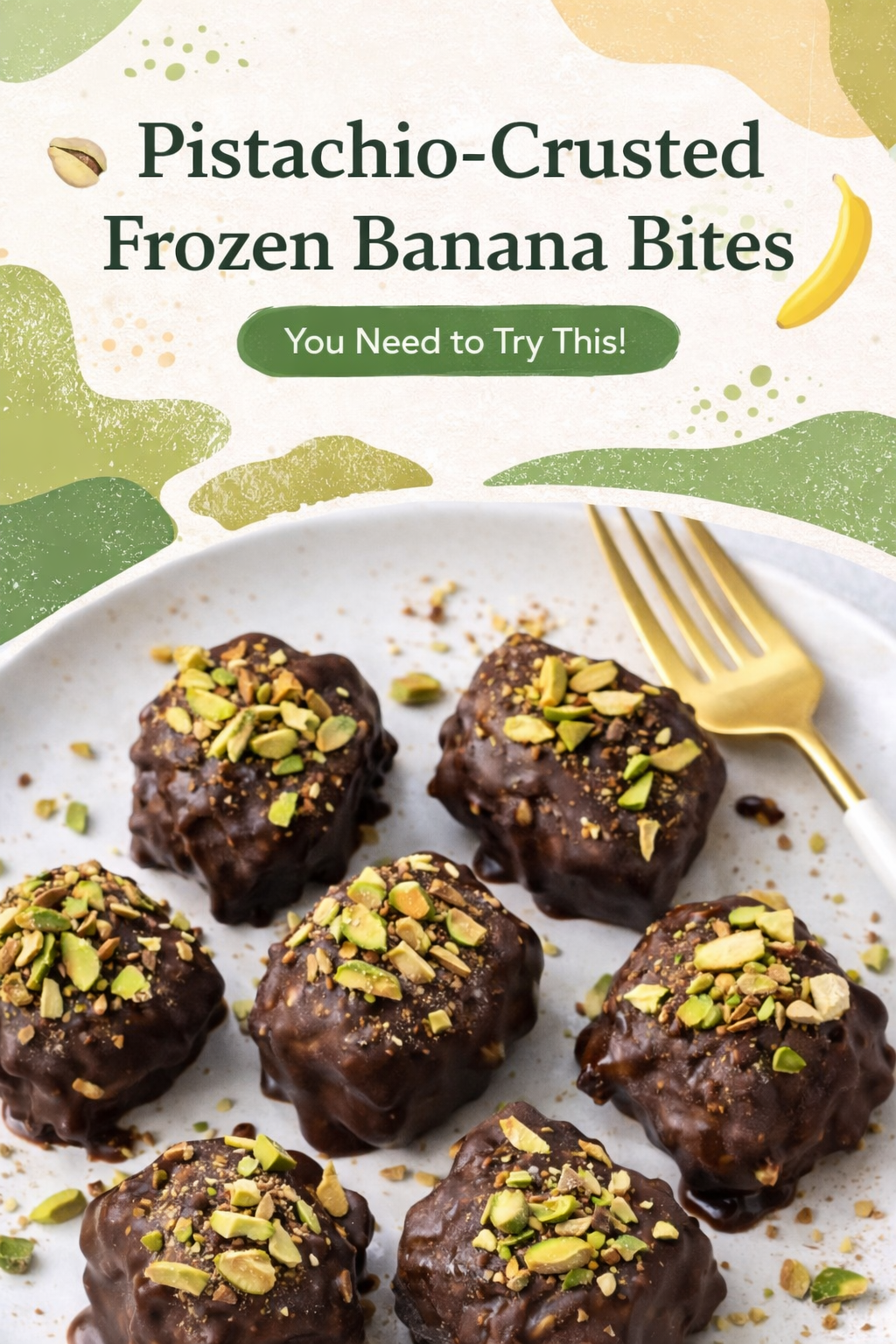 Crunchy Pistachio Frozen Banana Bites