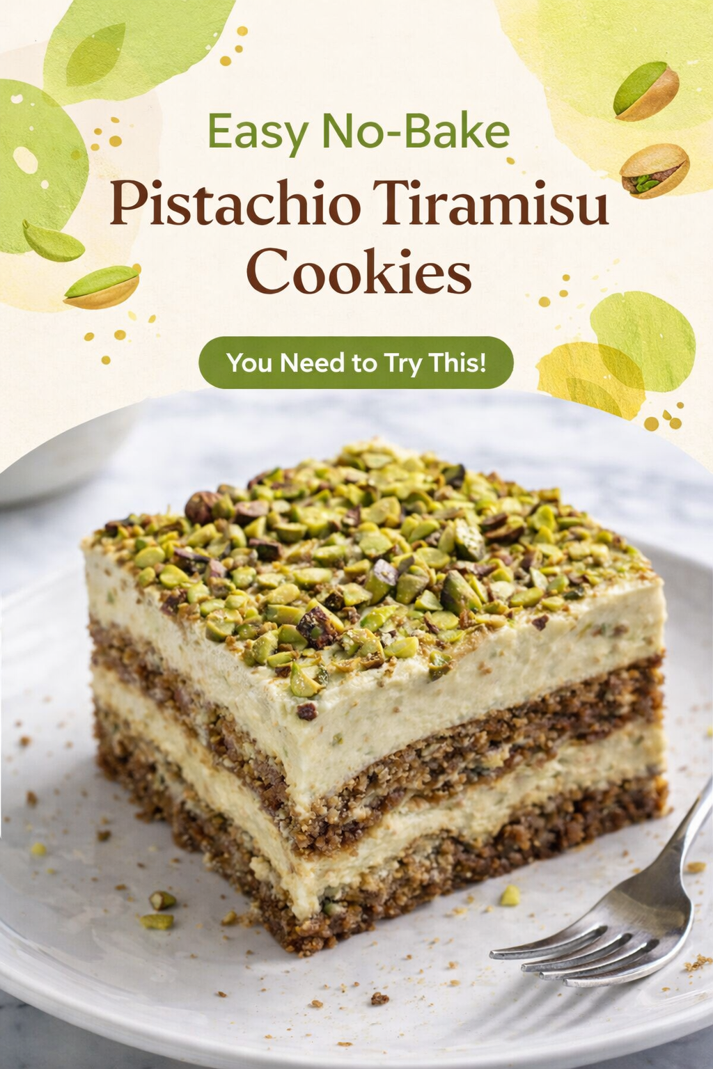 Easy No Bake Pistachio Tiramisu Cookies