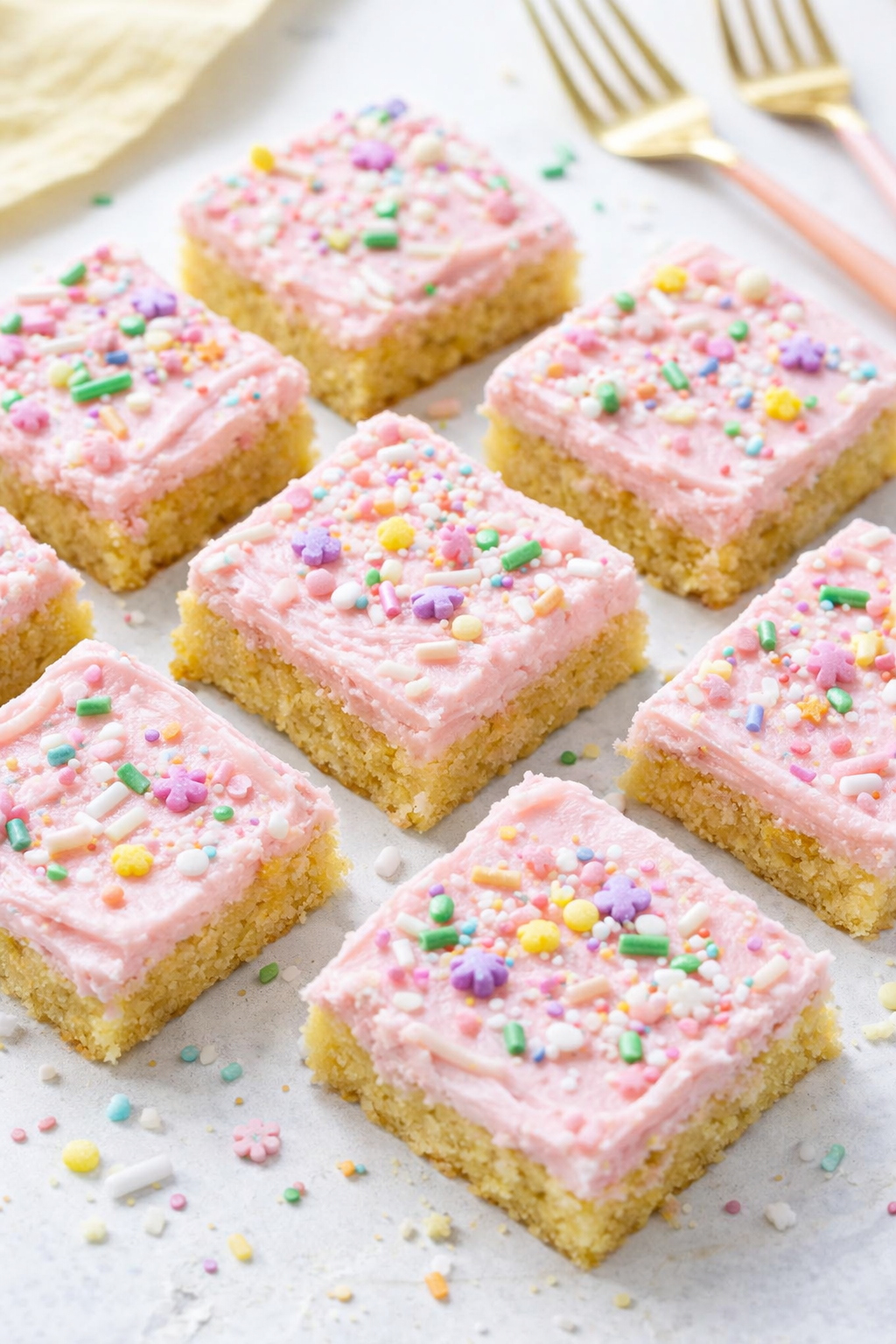 Easy Sheet Pan Spring Sprinkle Sugar Cookie Bars