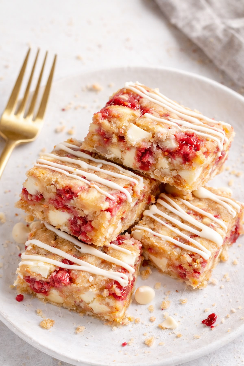 Effortless White Chocolate Raspberry Blondies