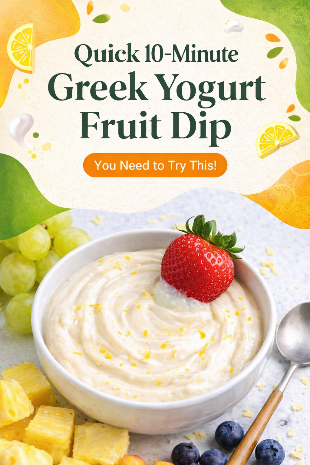 Fast Creamy Fruit Dip with Greek Yogurt