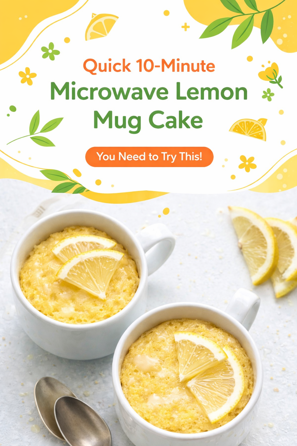 Fast Lemon Mug Cake in Ten Minutes