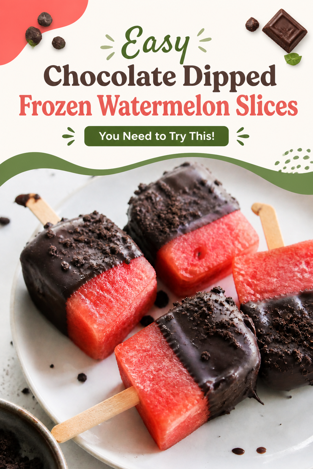 Frozen Chocolate Watermelon Bites Recipe