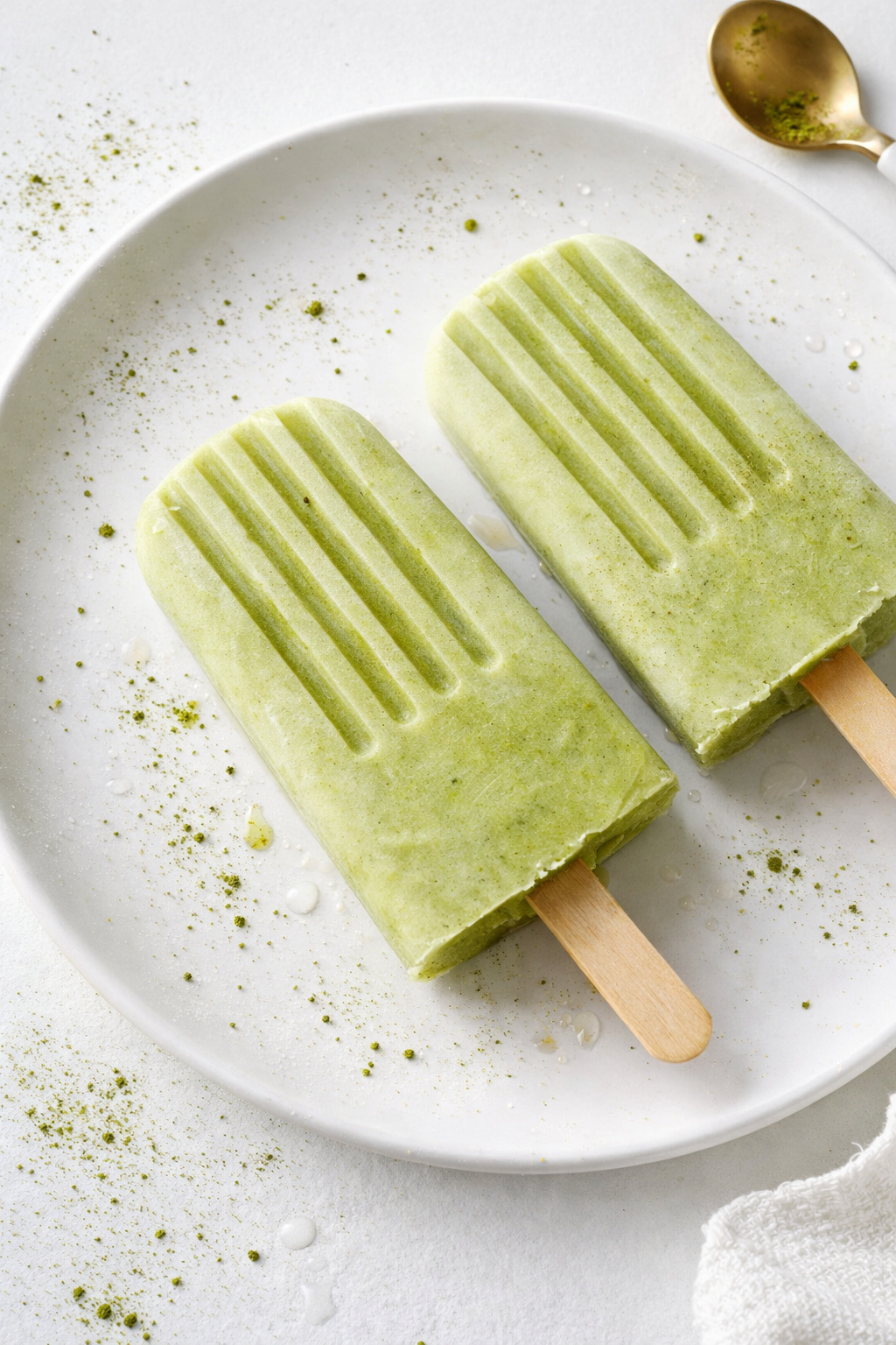 Frozen Iced Matcha Green Tea Latte Pops