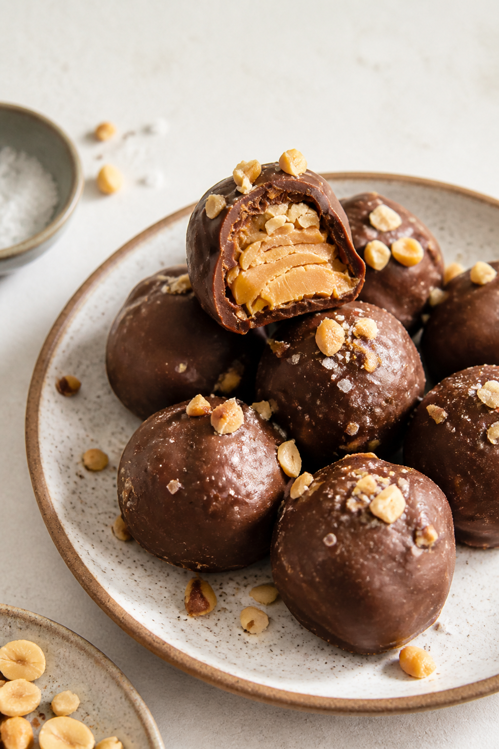 Frozen Sea Salt Snickers Date Bites