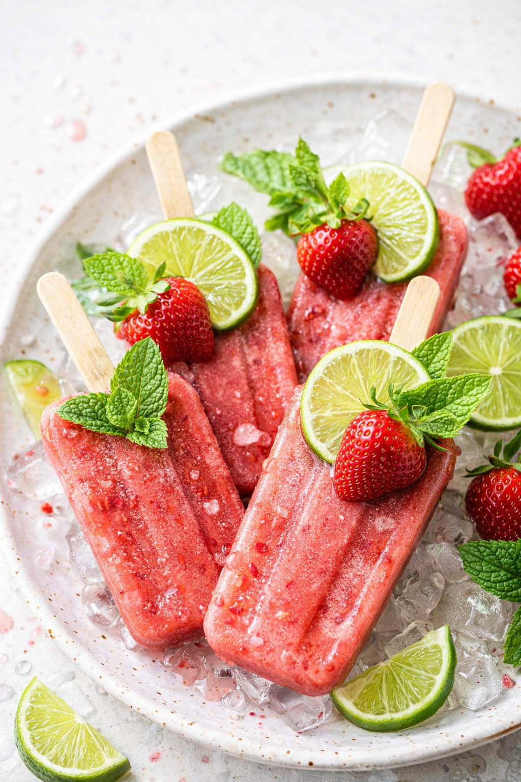 Frozen Strawberry Mint Agua Fresca Treats
