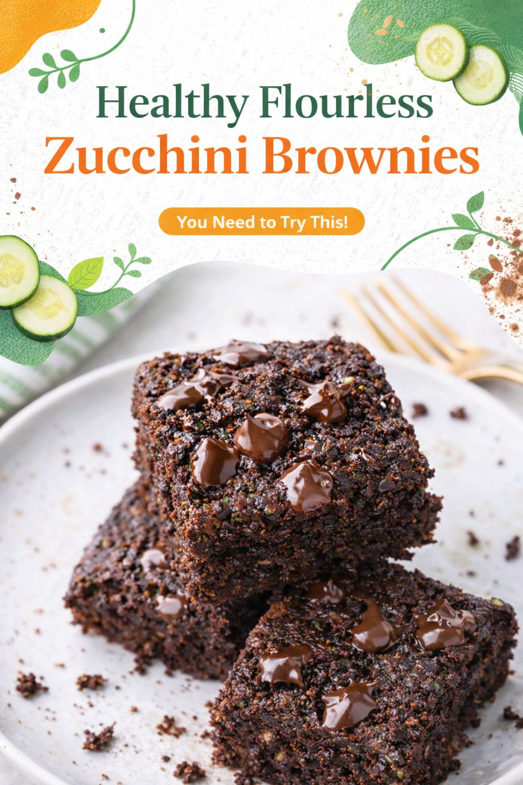 Fudgy Flourless Zucchini Brownies
