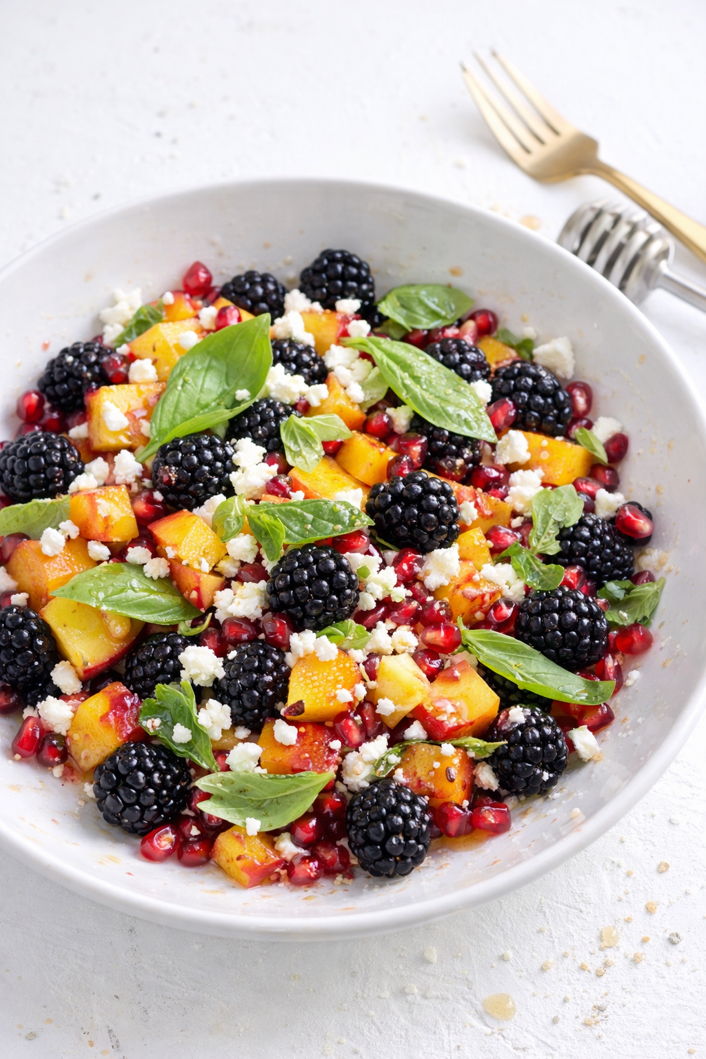 Honey Peach Basil Refreshing Summer Salad