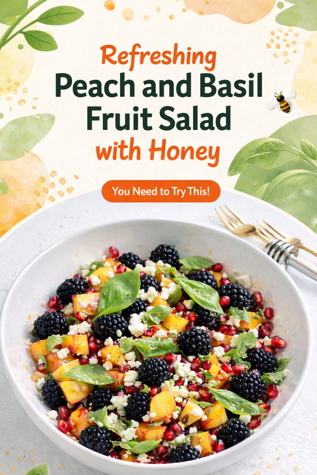 Honey Peach Basil Refreshing Summer Salad