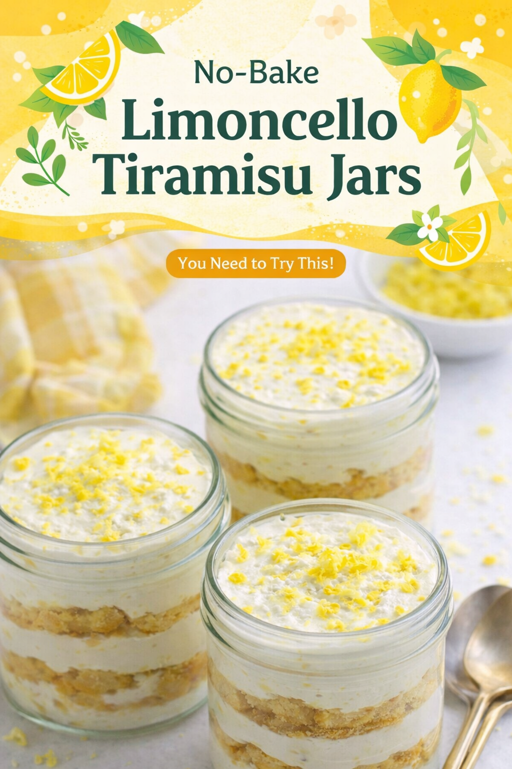Limoncello No-Bake Tiramisu Dessert Jars
