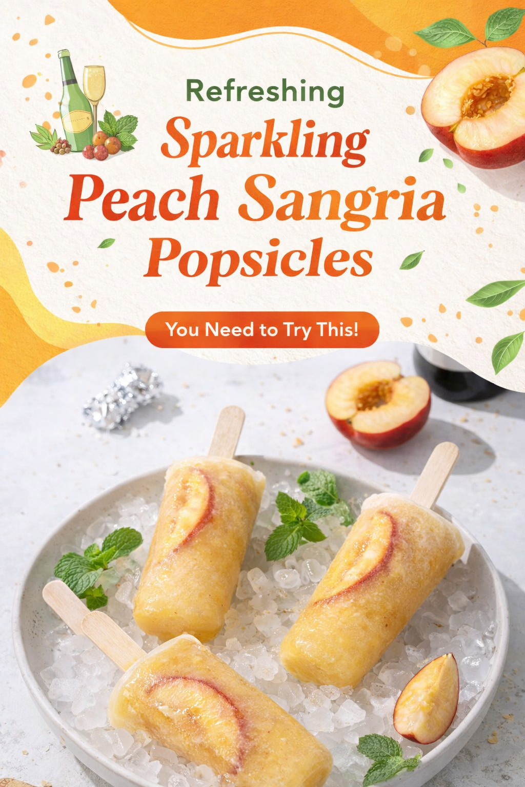 Peach Sangria Popsicles with Sparkling Zest