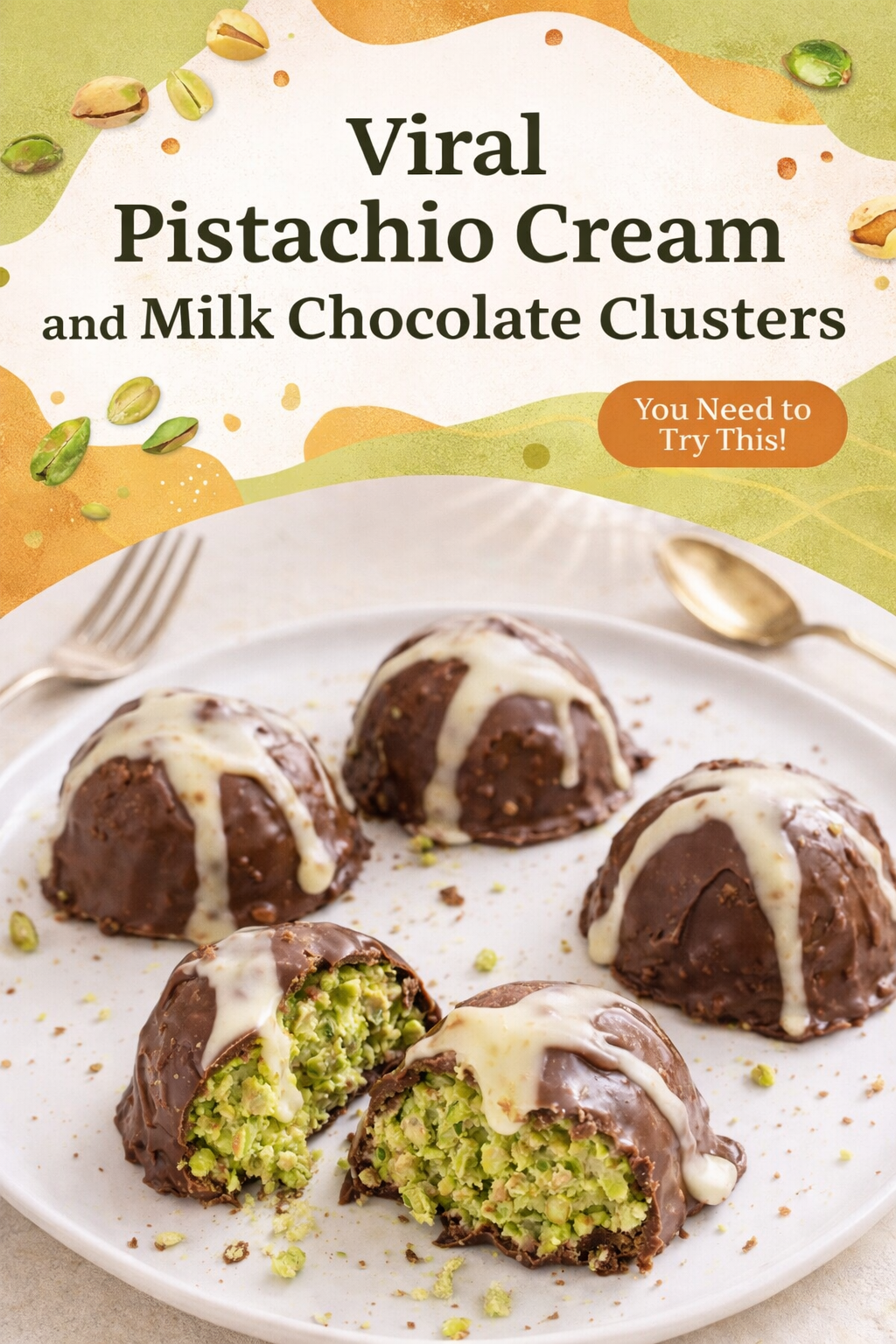 Pistachio Cream Milk Chocolate Crunch Clusters